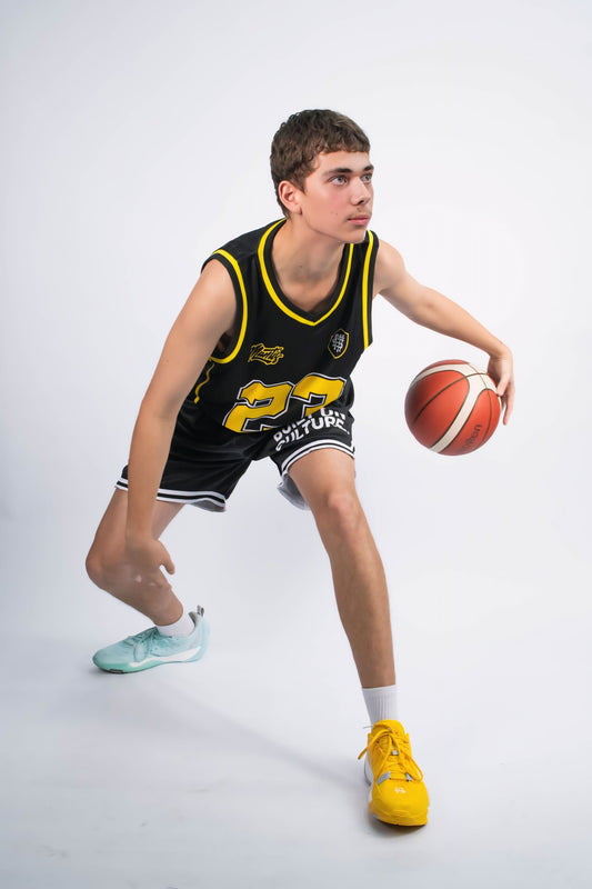 Mantis 2026 Basketball Singlet Black & Yellow