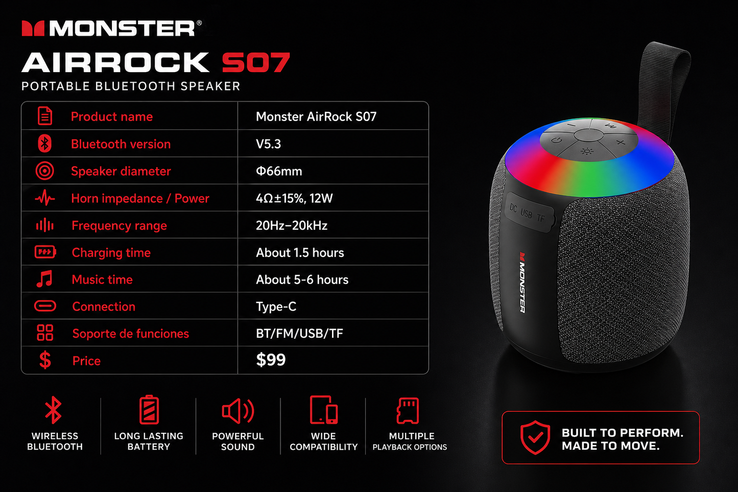 Monster AirRock BT Speaker